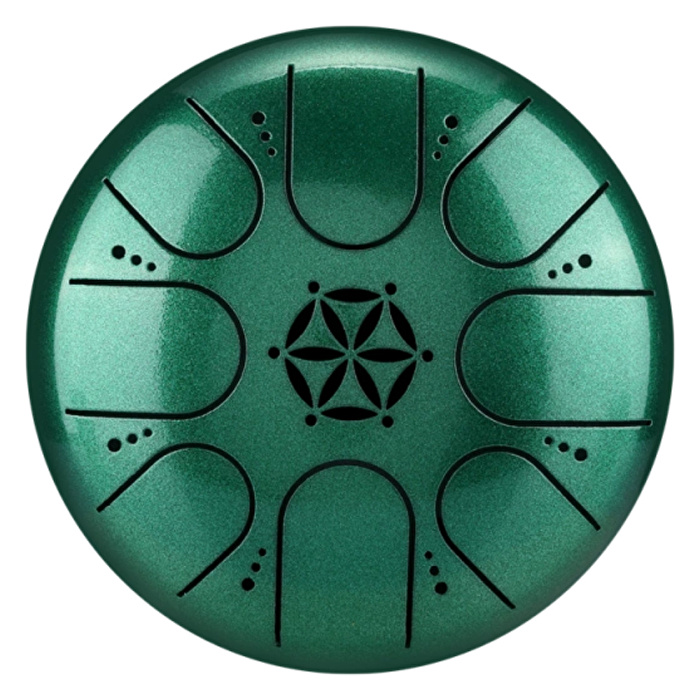 HLURU TCT8-5 - Flower of Life Series Tongue Drum 8 Notalı 5" Jewel Green Tongue Drum